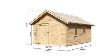 Dřevěná garáž Karibu 369x521 43545 40 natur